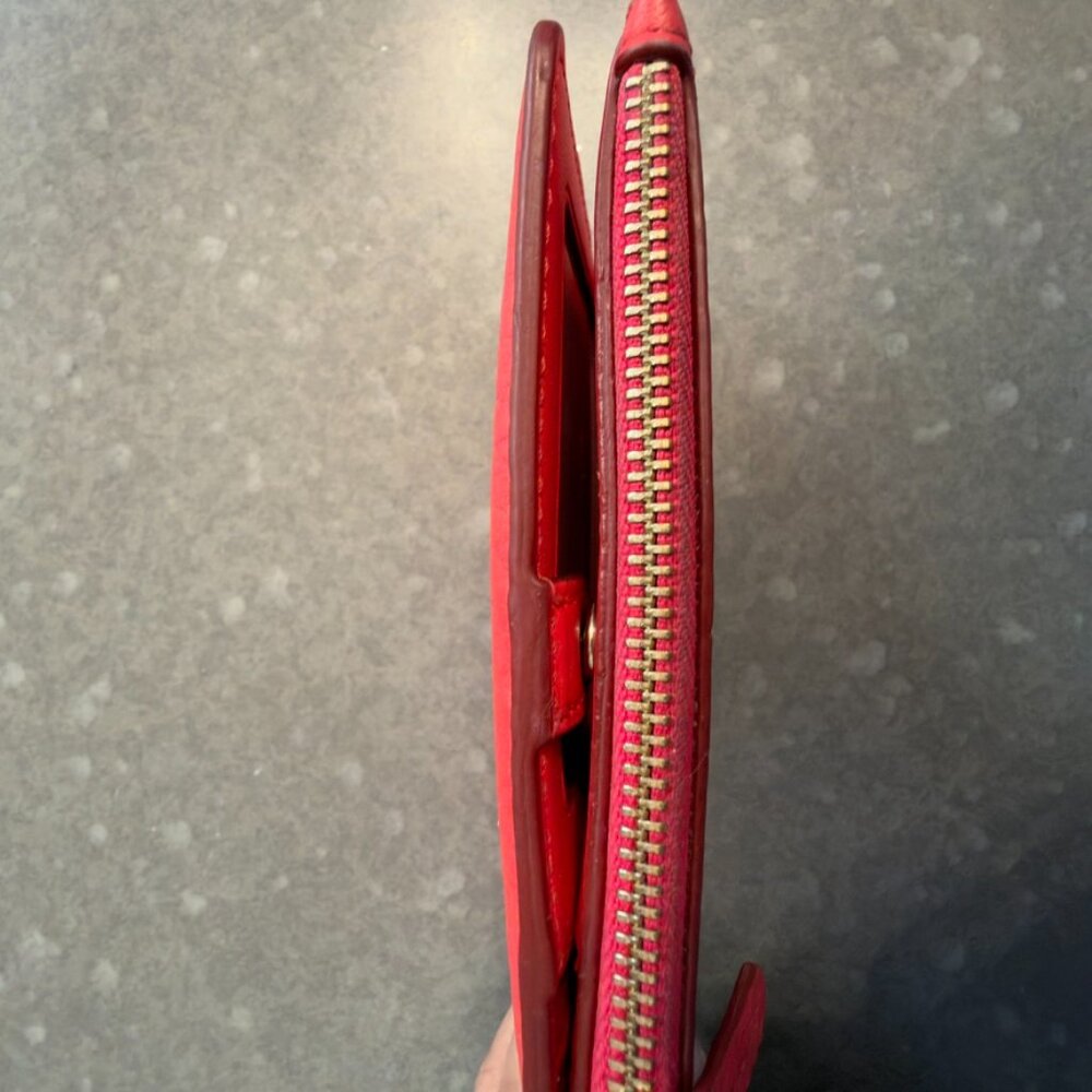 Kate Spade New York Pebbled Leather Wallet – Bright Red - Picture 5 of 6